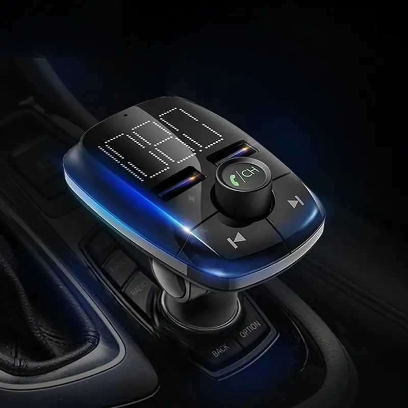 1 шт. 2.4A Автомобильный Разветвитель 2 USB порта зарядного устройства адаптер конвертер музыкальный плеер автомобильное напряжение диагностировать дисплей Bluetooth автомобильный комплект