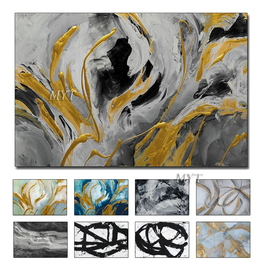 

Unframed Gray Color Abstract Pure Hand-painted Oil Painting Modern New Canvas Wall Picture Art Showpiece For Home Decoration