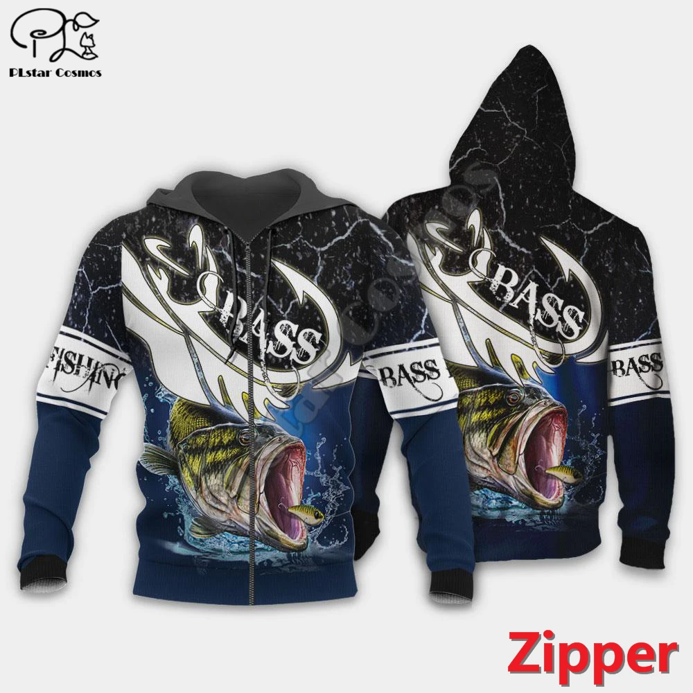 PLstar Cosmos Bass Fishing Fashion Men's/Women Sweatshirt Funny Animal 3D Print Hoodies  Harajuku Jacket outdoor Casual Style-8