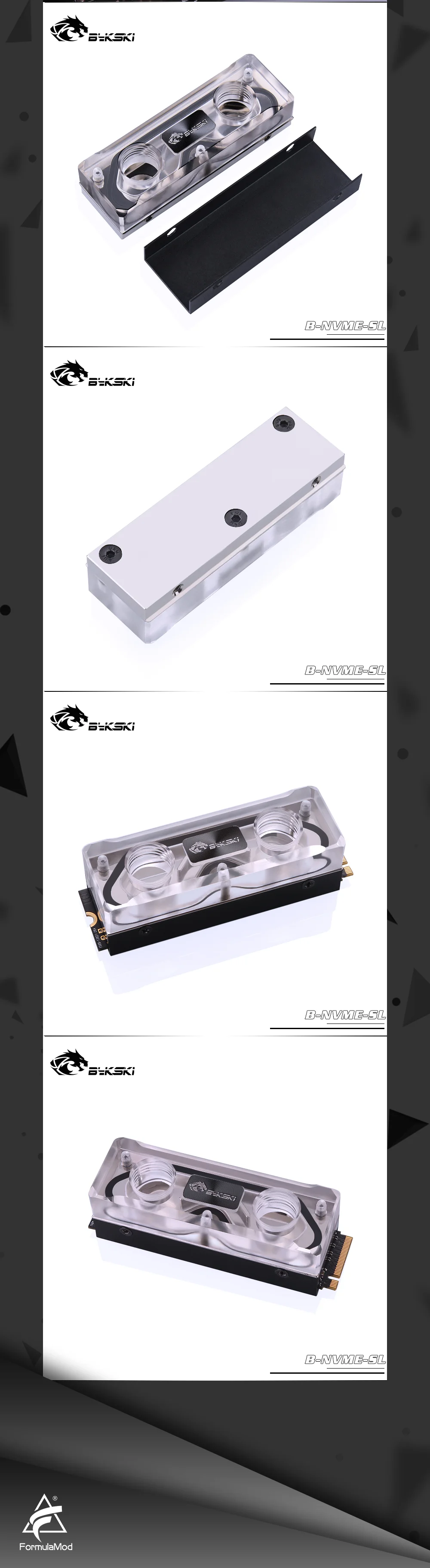 Bykski B-NVME-SL M.2 SSD Full Acrylic Water Block Using For SSD Hard Disk Water Cooling  