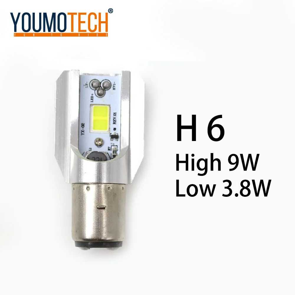 H6(9W) 6000K 12v Hs1 h4 светодиодные фонари скутера мотоцикла лампы h4 светодиодная мотоциклетная фара Hs1 мопед лампочки Мото Аксессуары - Emitting Color: H6(9W)