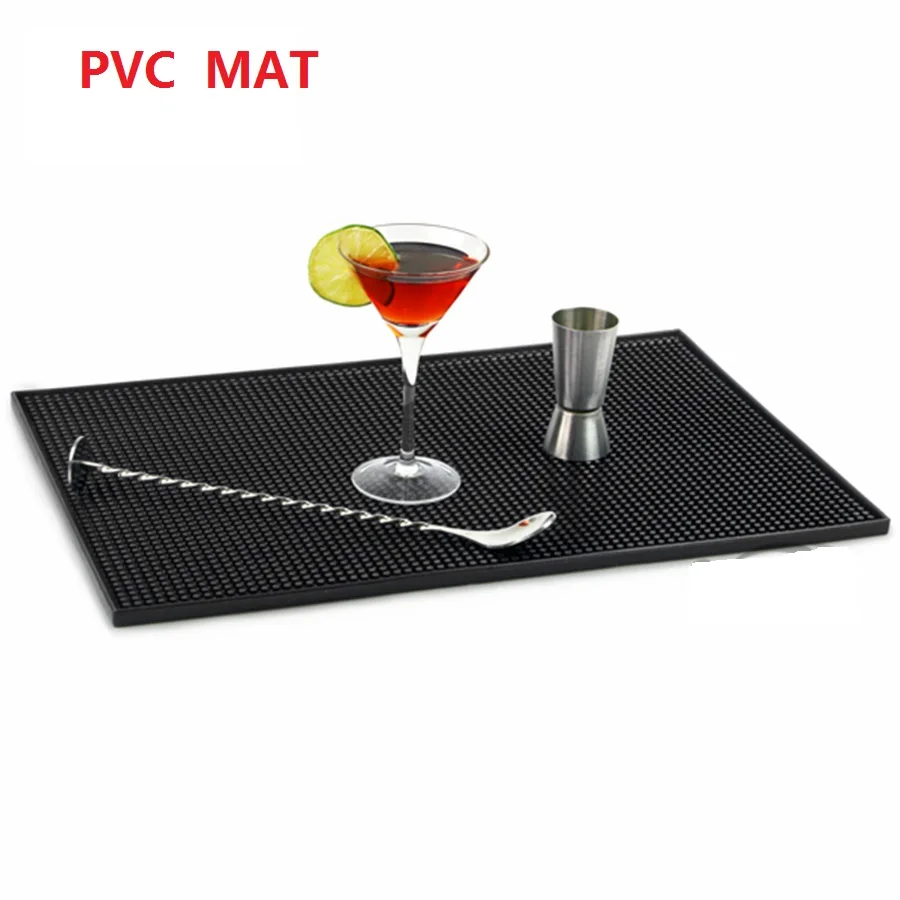 Ret-ngulo-de-Borracha-Cerveja-Servi-o-de-Bar-Mat-Derrame-para-mesa-preta-prova-d