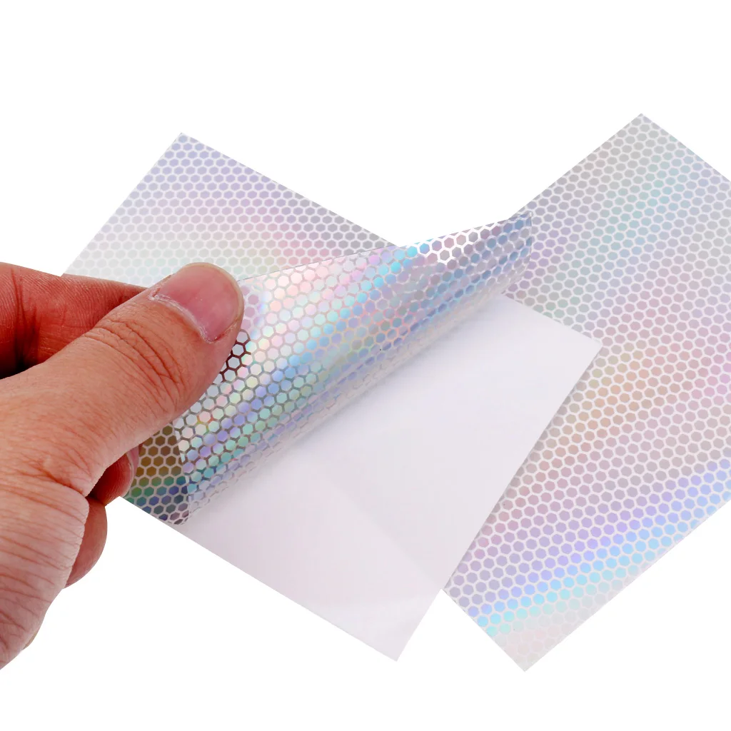 4Pcs Fishing Lure Tape Fish Outer Scale Holographic DIY Decorative Tape Reflective Prism Tapes for DIY Tackle Craft