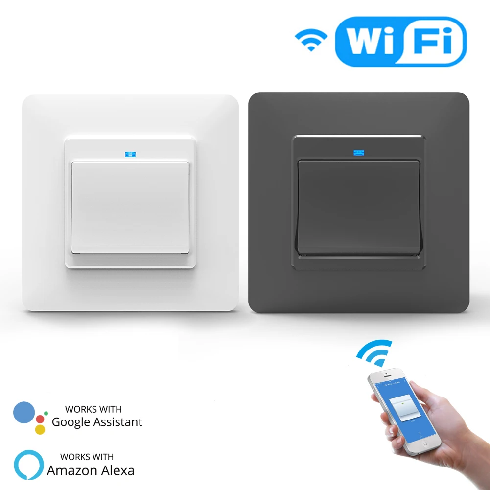 WiFi DE Smart кнопочный 1 переключатель съемный и съемный умный срок службы приложение Tuya дистанционное управление работа с Alexa Google Home