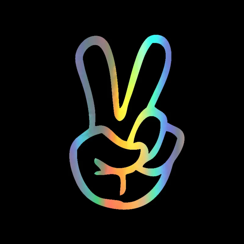 

Reflective Peace Sign Hand Car Stickers Funny Bumper Window Motorcycle Cover Scratch Decal Decoration Car Accessories KK18*6cm