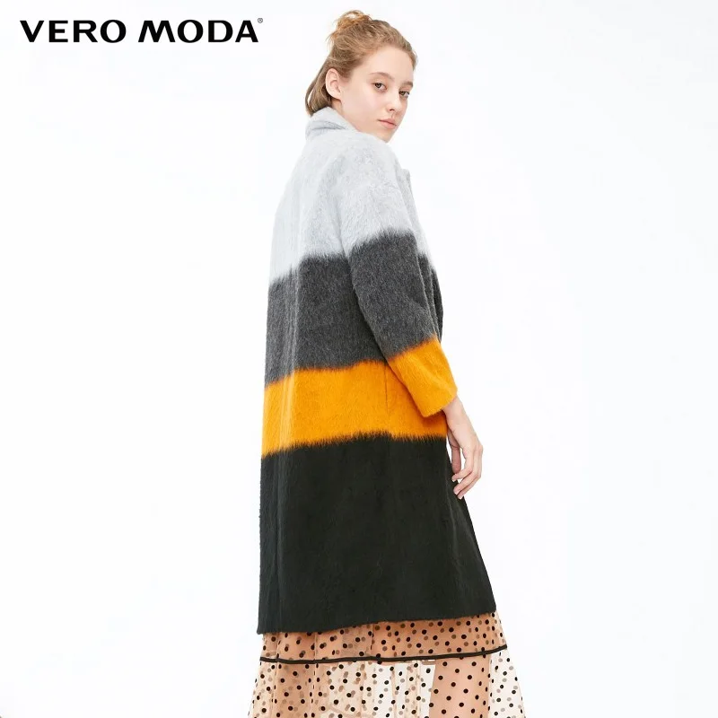Vero Moda зимнее длинное шерстяное пальто с v-образным вырезом женское| 318427513