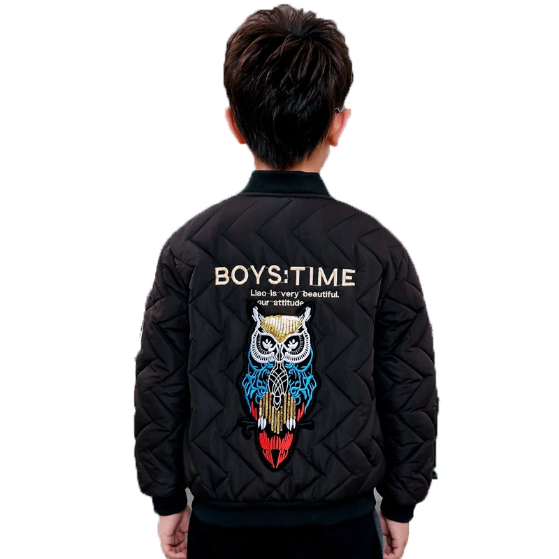 Детская куртка на молнии для мальчиков и девочек Хлопковое плотное теплое пальто теплая верхняя одежда с длинными рукавами и рисунком топы для мальчиков-подростков