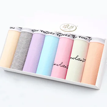 

7Pcs/lot Women Underwear Week Days Cotton Briefs Everyday Letter Low-Rise Sexy Lady Girls Panties Lingerie Plus Size XXL
