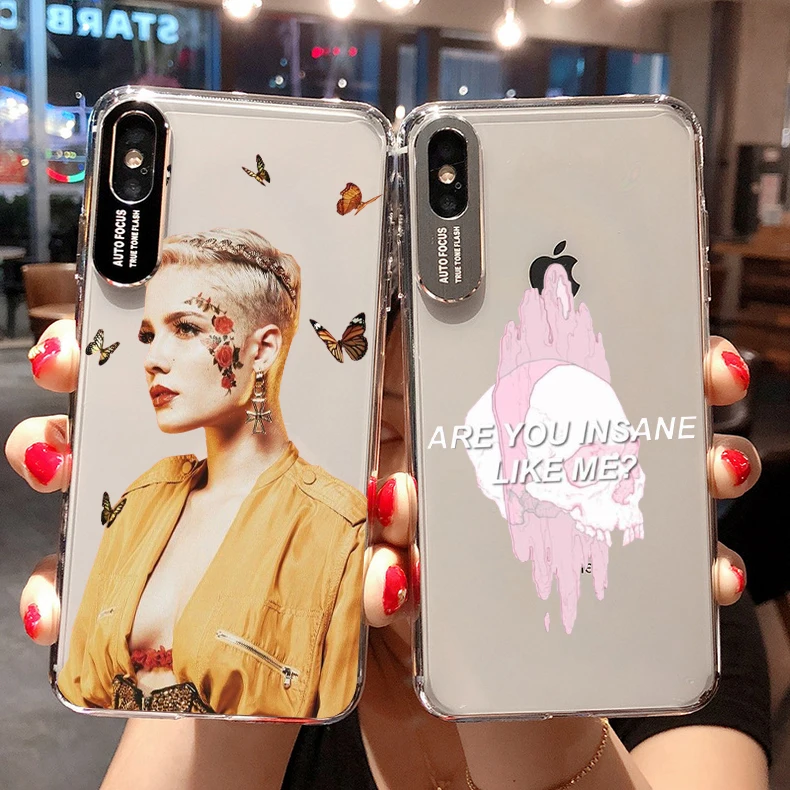 Прозрачный мягкий чехол Singer Halsey для iphone 8 7 6 plus X Xs Xr Xmax 11 11pro 11max samsung Galaxy 9 10 |