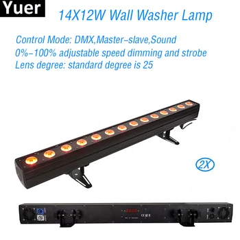 Goedkoop 2 Stks partij 14X12W 6IN1 Led Wall Wassen Licht Muziek Kleuren Stadium Effect Verlichting Dj Disco Lamp Party Bar Verlichting Gratis winkelen