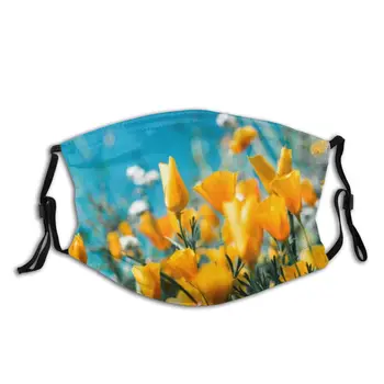 

Dust Mask With Filter PM 2.5, First Spring Flowers Mouth Cover Reusable Protection Dust Washable Masks