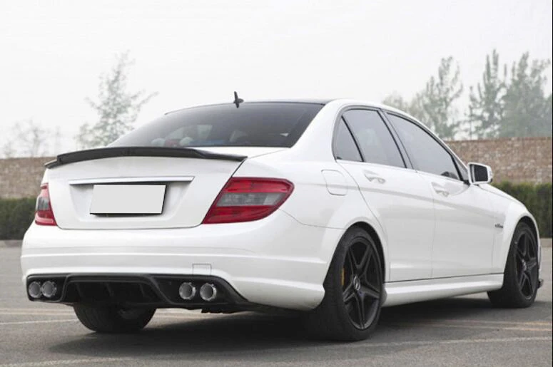 Для Mercedes-Benz W204 спойлер из углеродного волокна материал 2008- спойлер AC для W204 C-class C180 C200L C63 спойлер
