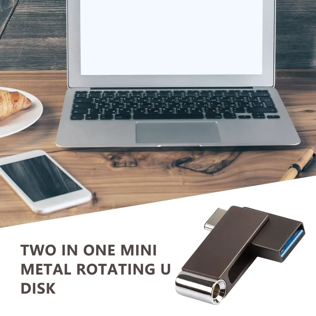 Темно-серый 3 в 1 тип-c USB 3,0 емкость U дисковая карта памяти, Флеш накопитель диск из сплава для Android смартфонов планшетных ПК