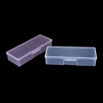 

19*8 4cm Plastic Transparent Nail Supplies Tools Storage Box Buffer Files Push Grinding Blocks Organizer Case