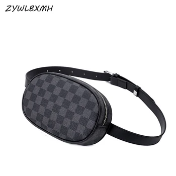 

ZYWLBXMH Lattice Waist Packs Waterproof PU Leather Waist Bag Men Women Belt Bag Fashion Chest Bag Zipper Fanny Pack Banana Bag