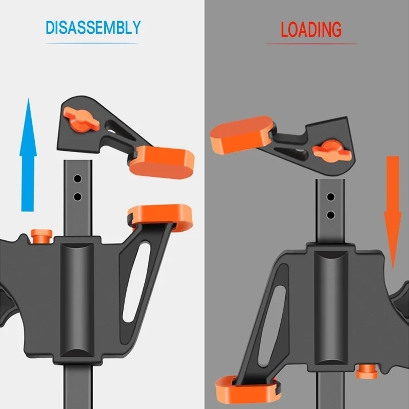 4 Inch Spreader Work Bar Clamp F Clamp Gadget Tool DIY Hand Speed Squeeze Quick Ratchet Release Clip Kit Wood Working 2pcs 4 inch woodworking bar f clamp clip hard grip quick ratchet release diy carpentry hand vise tool