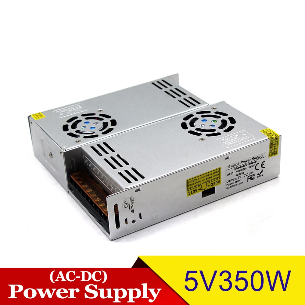 Переменный импульсный источник питания DC 5V 70A 350W трансформаторы 110v 220v AC к DC5V SMPS для светодиодный USB дисплей освещение монитор CCTV