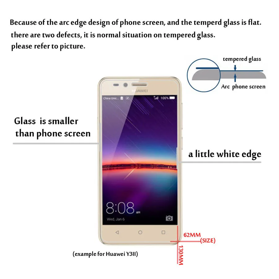 2 шт. 2.5D закаленное Стекло для huawei Y3 II/Y3 2/Y3ii LUA-L03 LUA-L02 LUA-L21 LUA-U22 LUA-L03 чехол с защитной пленкой для экрана крышка