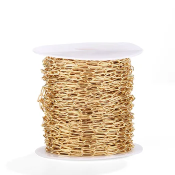 

Silver Color/Golden Stainless Steel Oval Chain For Jewelry Making Metal CHUNKY CHAIN By Meter Acero Inoxidable Cadenas 1M