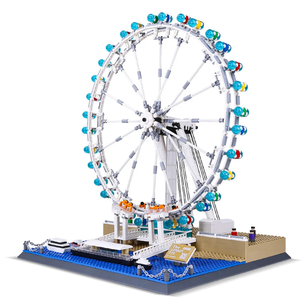 Wange 6215 город архитектура колесо обозрения &quotLondon Eye&quot ролик модель каботажное судно Строительные блоки