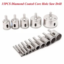 15pcs/Set Metal Alloy Drill Bit Cutter Glass Drilling Drills Bit Hole Diamond Hole Saw Practical Electrical Accessories 15pcs/Set Metal Alloy Drill Bit Cutter Glass Drilling Drills Bit Hole Diamond Hole Saw Practical Electrical Accessories
