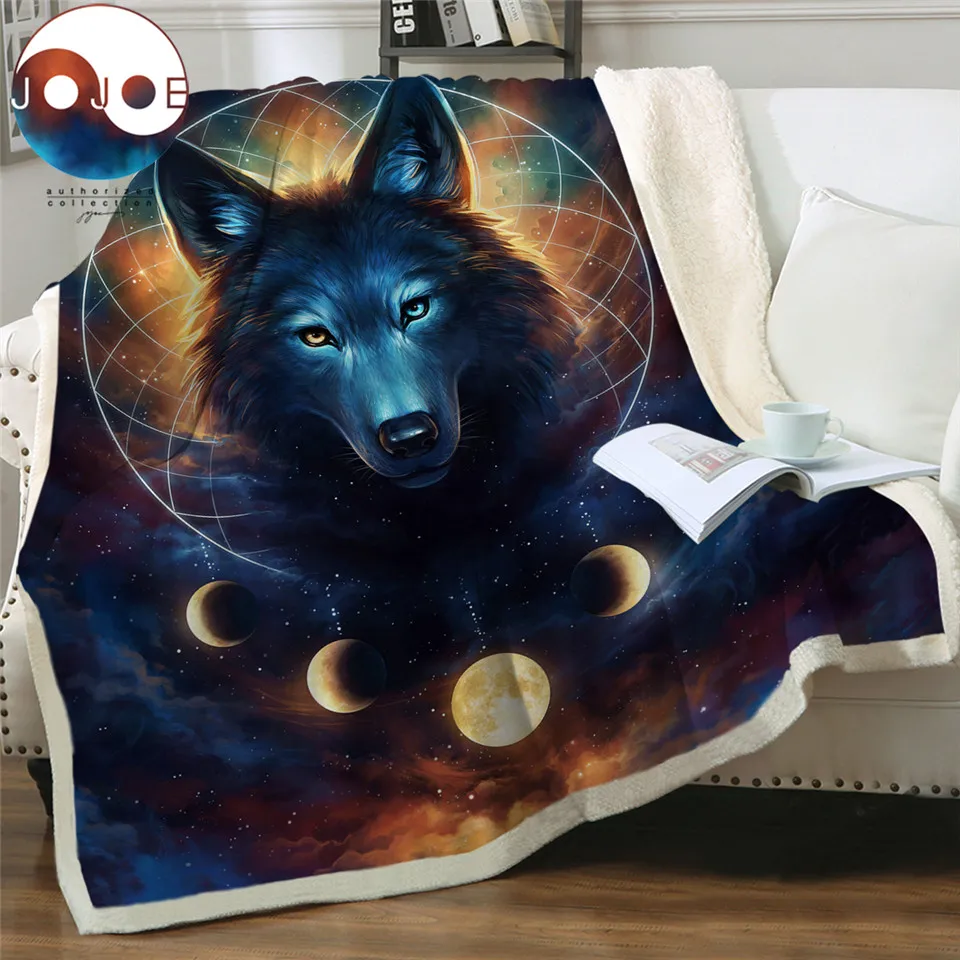 Ловец снов от jojojoesart Wolf бархатное плюшевое одеяло для дивана покрывало с лунным