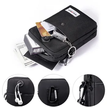 

New Men Casual Shoulder Bag Travel Sports bag Multi-Function Canvas Mobile Phone Waist Messenger Bags Brand Portable Male Bolsa
