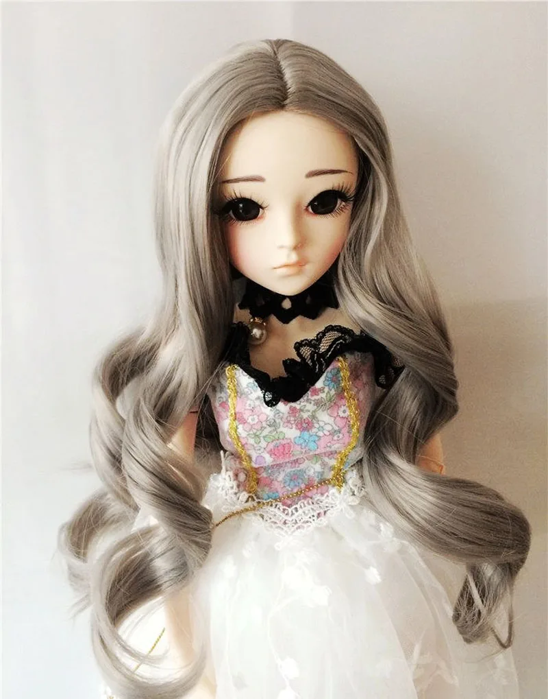2018 Новое поступление 1/3 1/4 1/6 1/8 BJD SD кукольный серый волнистый парик для волос