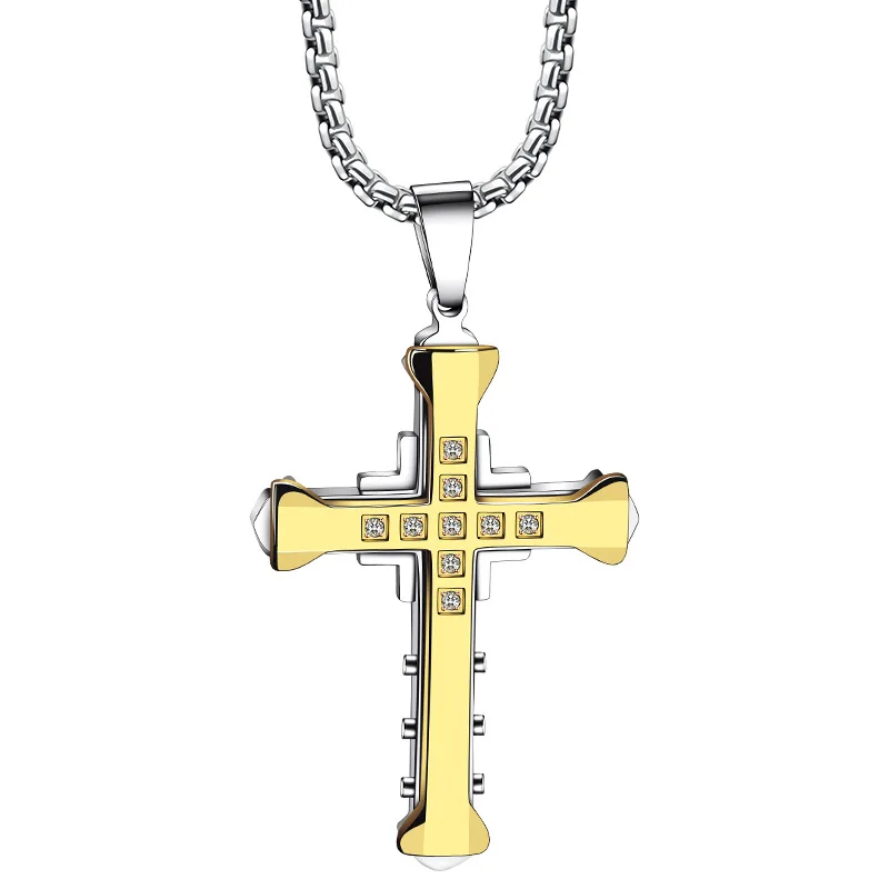 Cross Necklace Simple And Personalized Polished Titanium Steel Cross  Necklace For Hip-hop Men | Fruugo MY