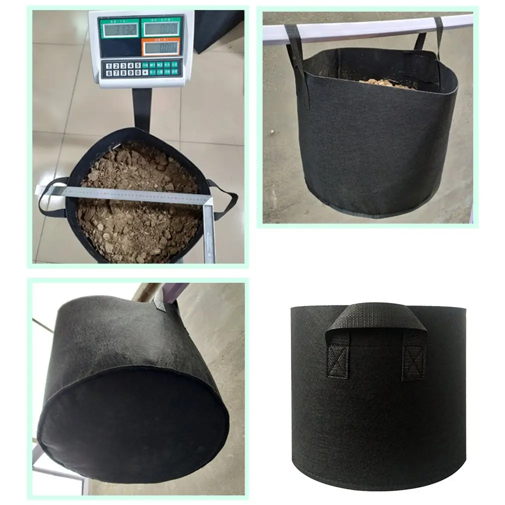 1/2/3/5/7/10 Gallon Black Thickening Fabric Pot Plant Pouch Root Container Grow Bag DIY Potato Garden Vegetable Flower Planter