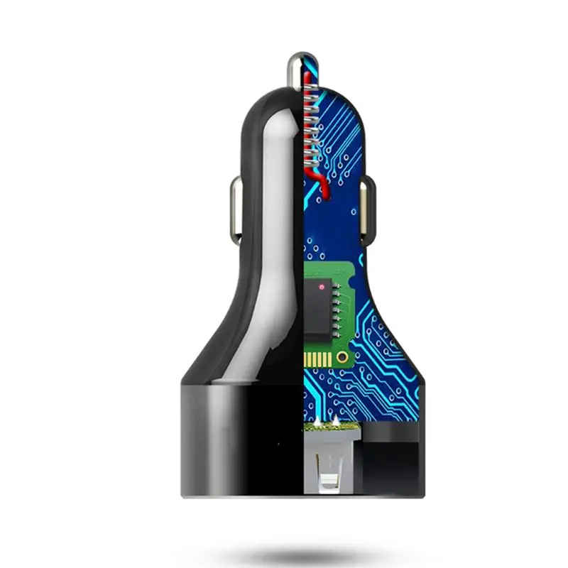 QC3.0 двойной USB Автомобильное зарядное устройство для телефона адаптер для быстрой зарядки с светодиодный экран дисплея для iPhone samsung Galaxy Xiaomi Huawei HTC Smar
