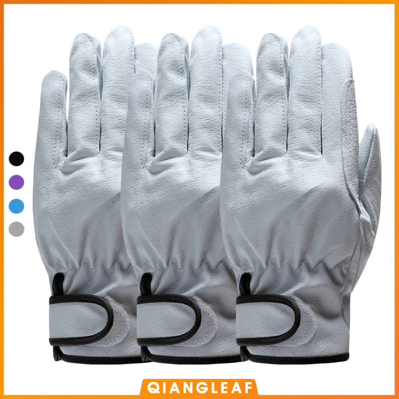 QIANGLEAFIndustrialLeatherGlovesProtectionMensWorkGloveThin