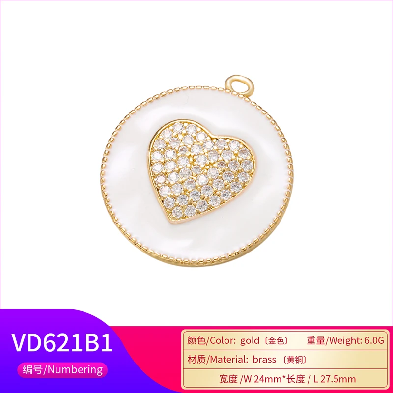 ZHUKOU, 24x27,5 мм, круглая подвеска с кристаллами для женщин, ручная работа, сделай сам, ожерелье, серьги, ювелирные аксессуары, модель изготовления: VD621