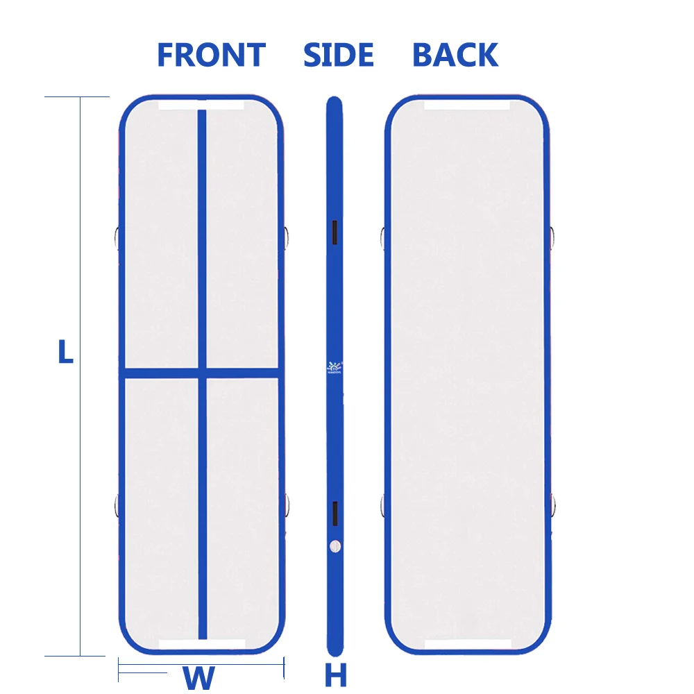 2 м ширина надувной гимнастический катающийся воздушный Трековый коврик 4 м 5 м 6 м 7 м 8 м 10 м для домашнего использования/тренировок/Cheer leading/пляжа