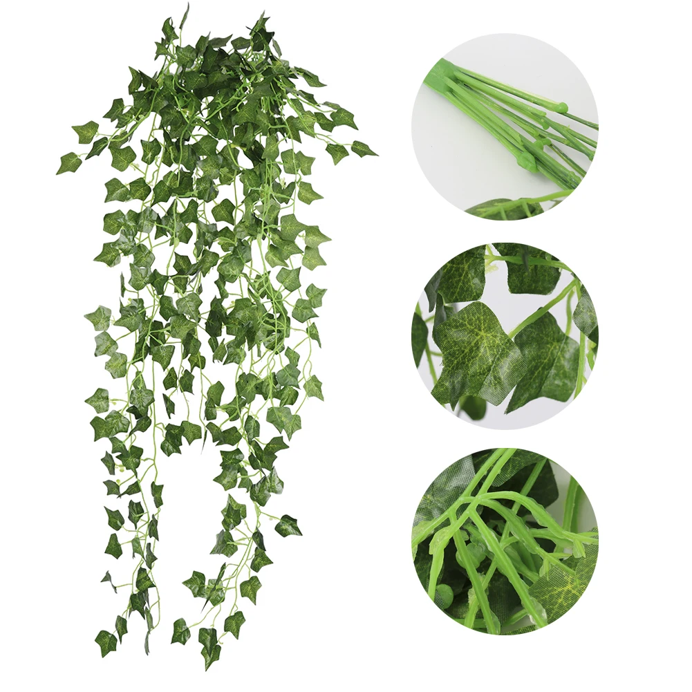 人工植物常緑葉つる緑のツタ壁の家の装飾シミュレーション葉籐の花花輪つる籐家の装飾 造花 ドライフラワー Aliexpress