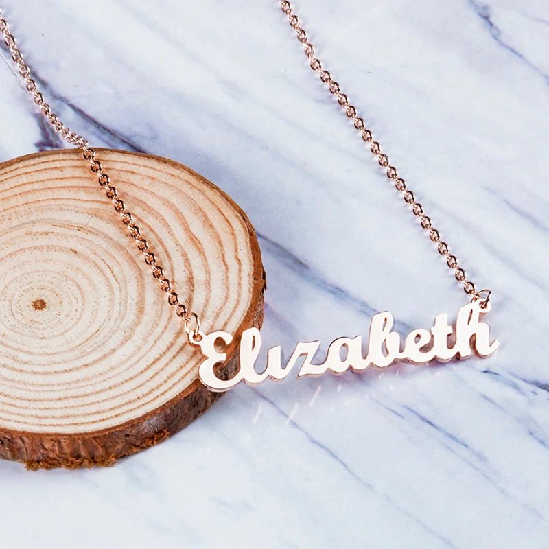 Custom Jewelry Stainless Steel Name Necklaces Personalized Cursive Letter Choker Necklaces For Women Christmas Gift Dropshipping