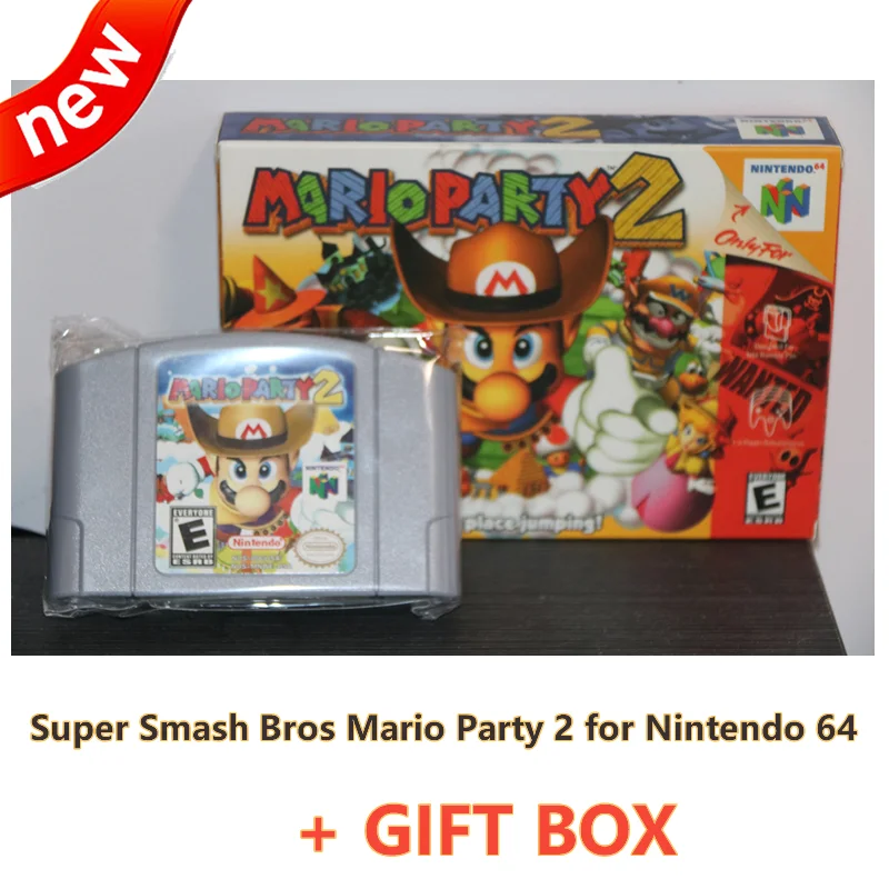Super Smash Bros Mario Party 2 Marioed Kart 64 Game Card for Nintendo 64 Video Games Cartridges N64 Console English USA Version