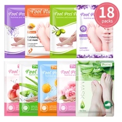 Putimi 18Packs Feeet Mask Exfoliating Foot Spa Bath Mask Peeling Scrub Foot Patch Moisturizer Dead Skin Remover Pedicure Socks
