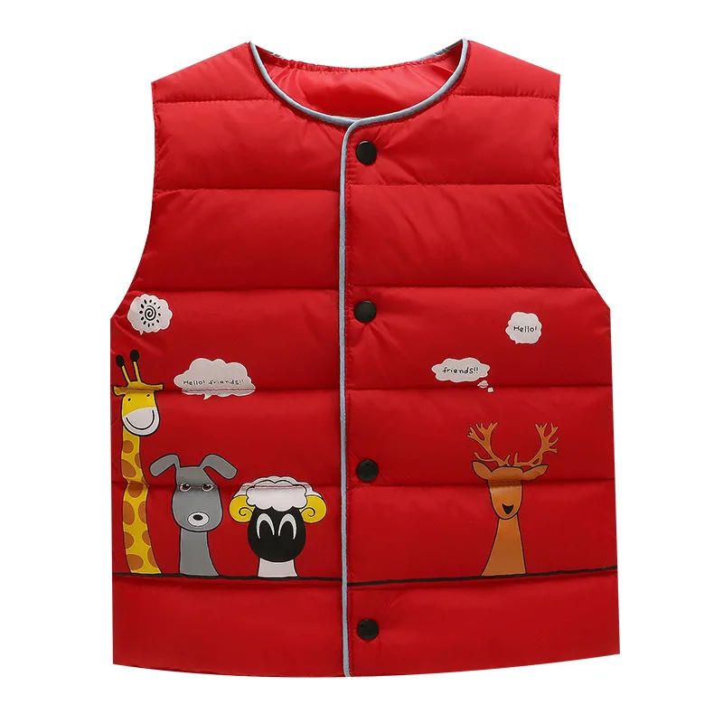 Детский пуховой жилет с круглым вырезом без рукавов|vests for children|boy down vestboys vest |