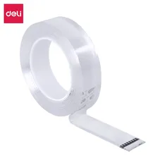 Deli 33603 нанометр Douyin Стиль Знаменитостей адсорбционная пленка сильная нано клейкая лента кажущаяся двухсторонняя прозрачная лента