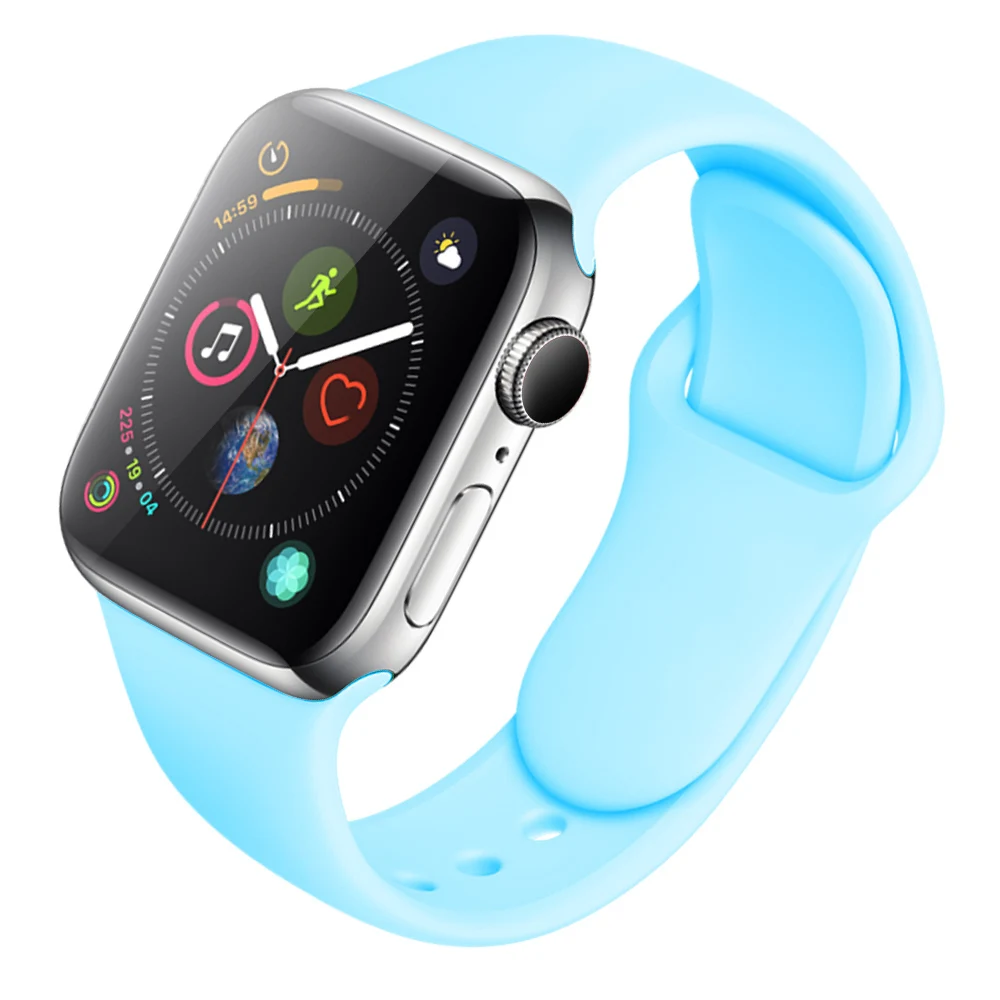 Силиконовый ремешок для Apple Watch 38 мм 42 мм спортивный браслет резиновый ремешок для Iwatch 5 4 44 мм 40 мм для Apple Watch 3 2 1