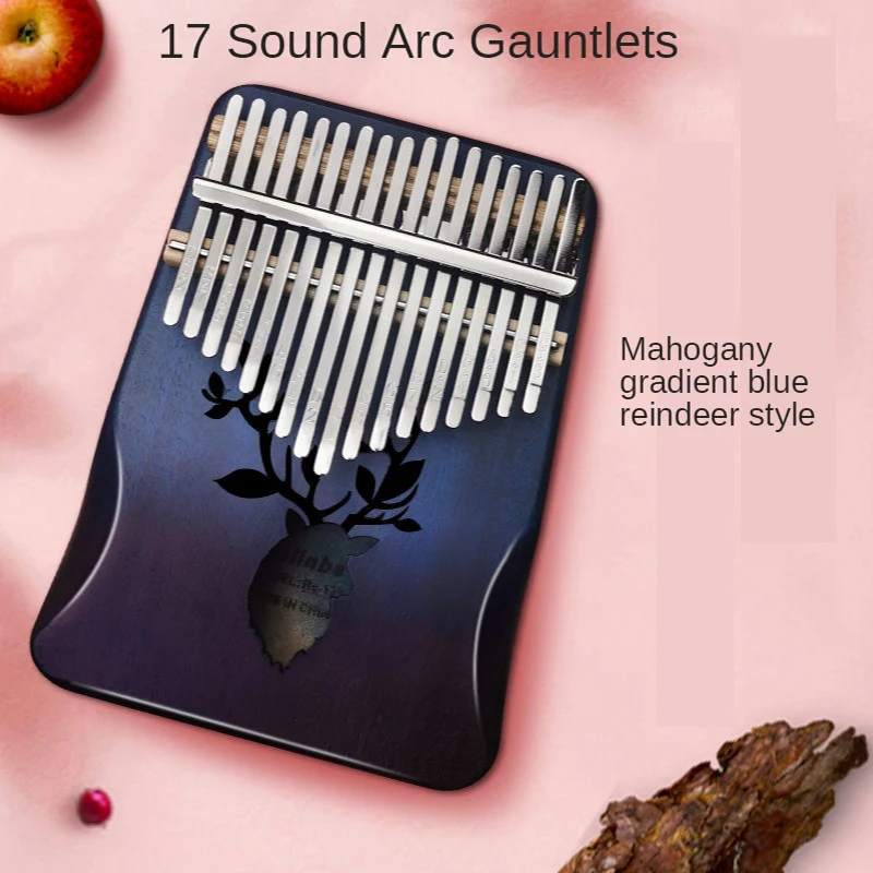 

Protable 17 Keys Kalimba Thumb Piano Made By Single Board High-Quality Wood Mahogany Body Musical Instrument Black Stylish