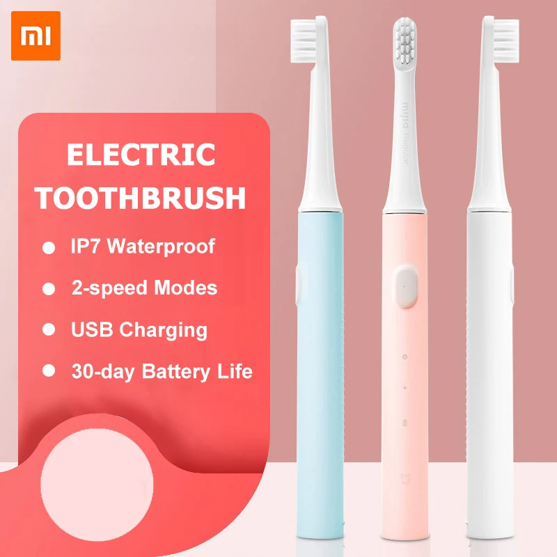 XIAOMI cepillo de dientes eléctrico MIJIA T100 IPX7, recargable, resistente al agua, automático, Ultra sónico, para adultos|Cepillos de dientes eléctricos| - AliExpress