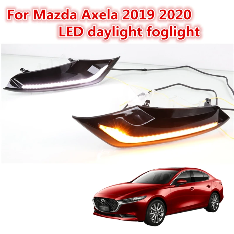 2 шт задние фары мощностью противотуманная фара Дневной светильник для Mazda 3 Axela Автомобильный светодиодный задний бампер стоп светильник динамический сигнал поворота светильник отражатель