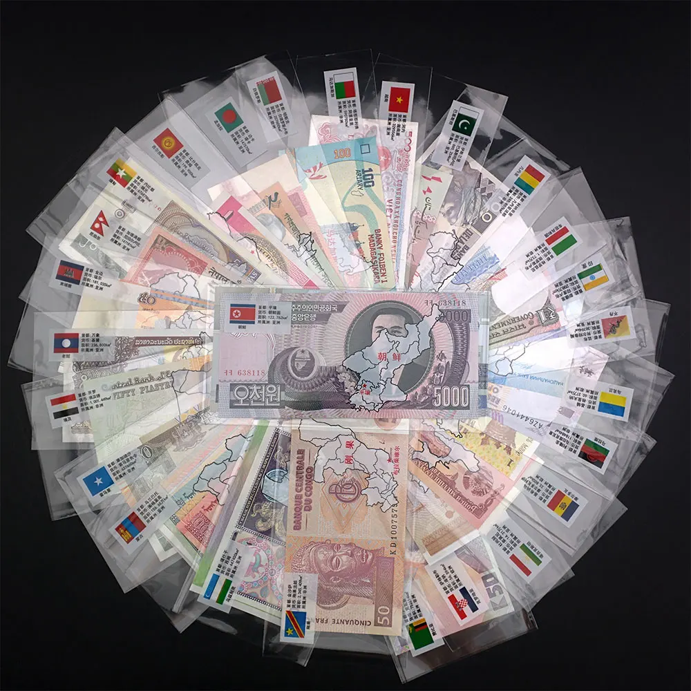 52 шт./компл. копия UNC реальные оригинальные банкноты с красным конвертом World Note