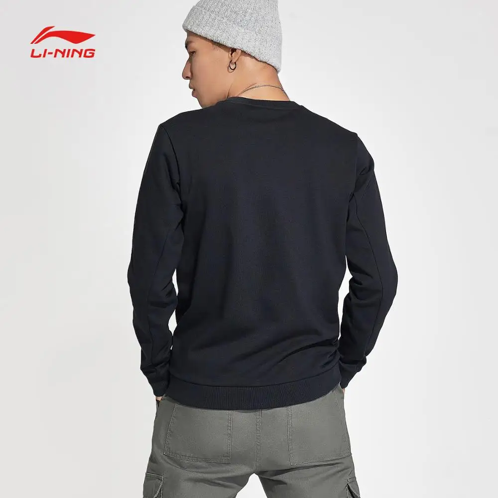 Li Ning мужской тренировочный свитер из 60% хлопка с подкладкой 40% полиэстера удобные