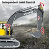 1:14 Full Metal RC Excavator Independent Joint Control Infinite Rotation Cab Openable Doors Alloy Bucket 100M Range Truck Model 4