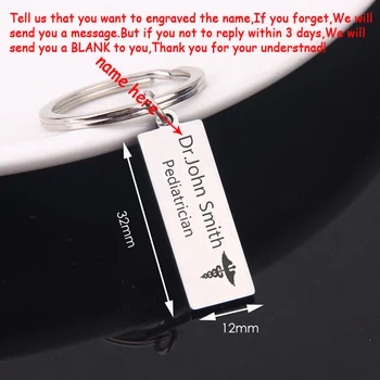 

Pediatrician Keychain Personalized Name Accessories Convenient Job Tag Doctor Exclusive Stainless Steel Jewelry