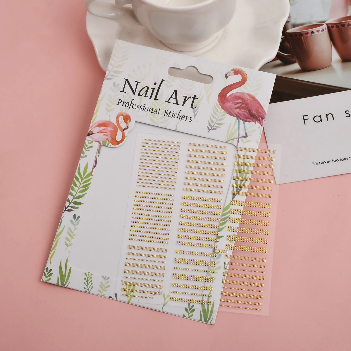

1 Sheet Nail Art Decorations Stickers 3d Mini Gold Beads Guider Tips Stripe Wave Design Patterns Nail Art Accessories