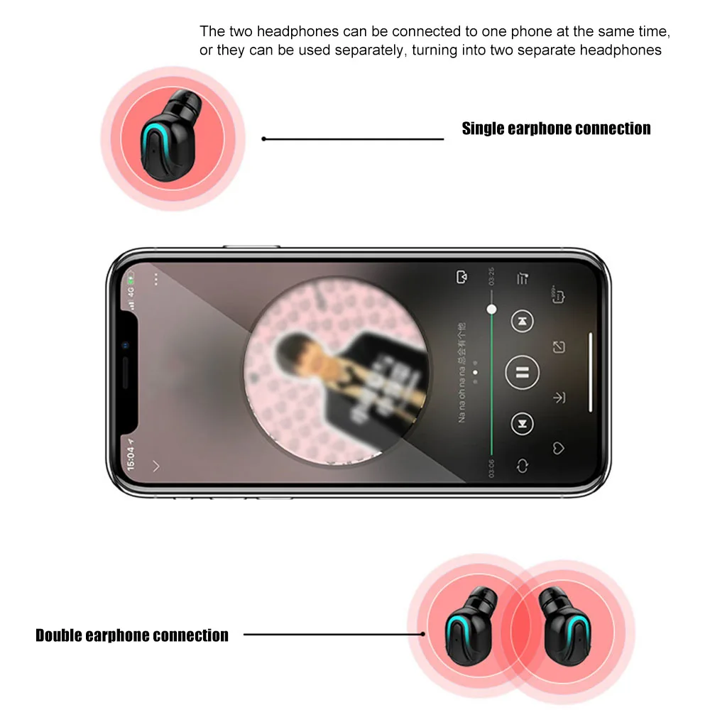 Bluetooth наушники TWS 5,0 стерео беспроводные наушники с микрофоном водонепроницаемые для смартфонов спортивные TWS наушники для бега